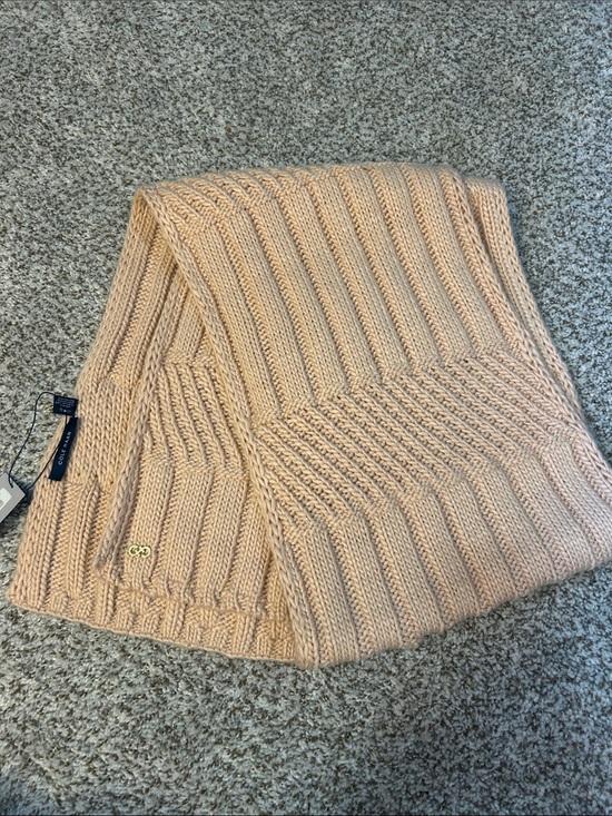 Cole Haan Accessories - Cole Haan Blush Pink Ribbed Knit Scarf NWT